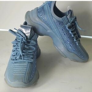 Steve Maden Maxima Blue and Silver Women's Sneakers